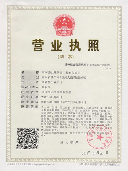 河南盛世達營業執照